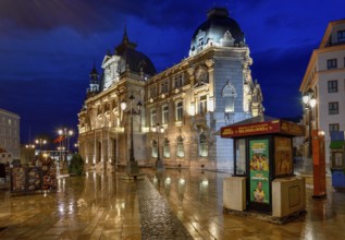 City Hall in the Palacio Consistorial, blue hour, Cartagena, Region of Murcia, Spain, Europe