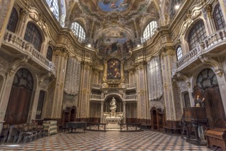 Interior of the church of San Filippo Neri, built in 1749, Via Lomellini, Genoa, Italy, Europe