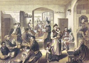 The New People's Kitchen for the Poor and Needy, founded by Lina Morgenstern, 1869, Berlin,