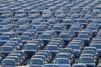 Large number of cars on assembly point, Brand Audi, Germany, Europe