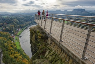 The New Bastei View, Rock Formation Bastei, Lohmen, Saxon Switzerland, Elbe Sandstone Mountains,