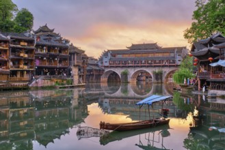 Chinese tourist attraction destination, Feng Huang Ancient Town (Phoenix Ancient Town) on Tuo Jiang