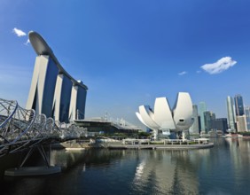 Travel Singapore background, Singapore skyline Marina Bay daytime