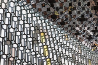Harpa Concert Hall and Congress Centre, interior view, artistic modern architecture, Reykjavik,
