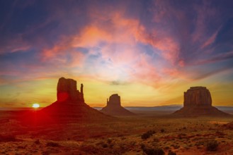 Monument Valley National Park at the Visitor Center at Orange Sunrise, Utah. United States