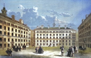 Peabody Square in the Borough of Islington, London, 1869, England, Historic, digitally restored