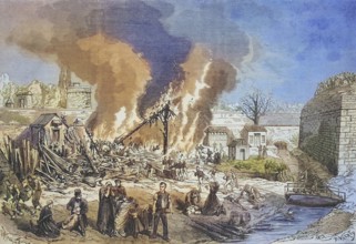 Explosion of the workshop for the manufacture of Chassepot cartridges, ammunition manufacture and