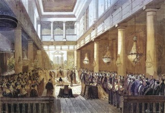 First Communion of Crown Prince Napoleon Eugene Louis Bonaparte in the Chapel of the Tuileries,