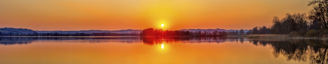 Sunset, Waginger See, Bavaria, Germany, Europe