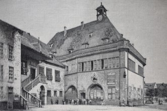 The department stores' in Colmar around 1880, Alsace, France, digital reproduction of an original