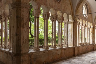 The cloister of the Franciscan monastery in Dubrovnik, Croatia, Europe