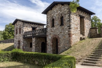 East gate Porta Pricipalis Sinistra, side gate, Roman fort Saalburg, reconstructed cohort fort,