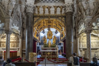Main altar in the interior of the Cathedral of St Domnius in Split, Croatia, Europe