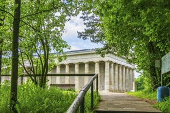 View of the Walhalla Hall of Fame from the north-east, in Donaustauf on the Danube near Regensburg,