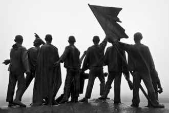 Group of figures from behind the beech forest memorial by Fritz Cremer, beech forest Memorial,