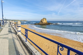 Playa Camello in Santander without people on a spring afternoon, Cantabria, Spain. Next to the
