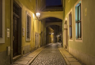 Schwarze Straße by night, Görlitz, Saxony, Germany, Europe