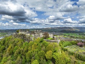 Stirling Castle from a drone, Stirling, Scotland, England, United Kingdom, Europe