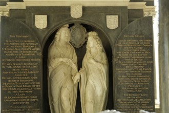 Portraits of Edward Noel Viscount Campden and his woman, Hicks Monument, interior view, Parish