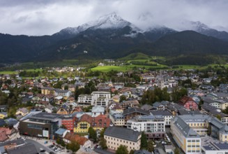 Drone image, residential buildings, town view, Saalfelden am Steinernen Meer, Pinzgau, Salzburg