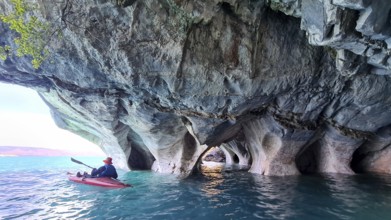 Capillas de Marmol in Lago General Carrera in Patagonia on the Carretera austral, Patagonia, Chile,