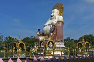 Laughing Buddha, Buddhist temple Wat Plai Laem, Koh Samui, Thailand, Asia