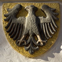 Imperial eagle on the town hall, heraldic animal of the town of Goslar, Old Town, UNESCO World