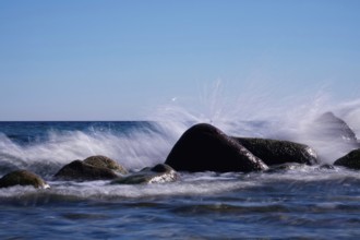 Wave play, Baltic Sea beach, Mecklenburg-Western Pomerania, Germany, Europe