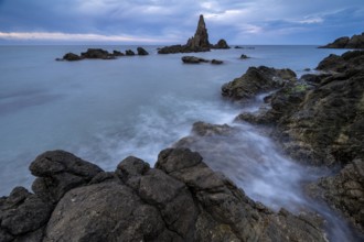 Rocky coast, Cabo de Gata-Nijar Natural Park, Almeria, Andalusia, Spain, Europe