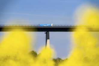 The Ruhr Valley Bridge, motorway bridge of the A52, crosses the Ruhr Valley between Essen and