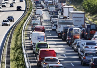 Traffic jam on the A10 motorway near Erkner