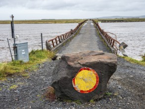 Historic bridge of ring road no. 1, crossing river Markarfljot, southern coast, Iceland, Europe