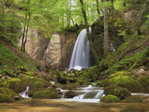 Waterfall, Finstersee, Canton Zug, Switzerland, Europe