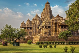 Famous indian Madhya Pradesh tourist landmark, Kandariya Mahadev Temple, Khajuraho, India. Unesco