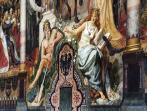 Triptych with the Apotheosis of the Founding of the Empire by Hermann Wislicenus, detail of the