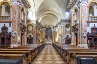 Interior of the church Chiesa di San Francesco Saverio in Trento, Trentino, Italy, Europe