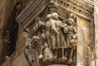 Sculptures at the Rector's Palace in Dubrovnik, Croatia, Europe