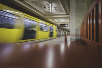 The underground line 3 runs at Rüdesheimer Platz in Wilmersdorf in Berlin, 27 February 2024.