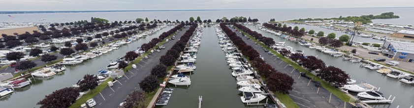Harrison Twp., Michigan, The Safe Harbor Belle Maer marina on Lake St. Clair