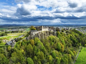 Stirling Castle from a drone, Stirling, Scotland, England, United Kingdom, Europe