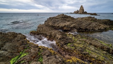 Rocky coast, Cabo de Gata-Nijar Natural Park, Almeria, Andalusia, Spain, Europe