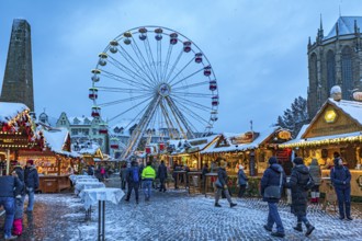 Christmas market on the cathedral square in Erfurt, Thuringia, Germany, Europe