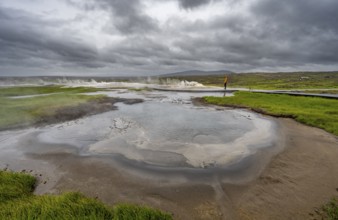 Hot spring, Hveravellir geothermal area, Icelandic Highlands, Suðurland, Iceland, Europe