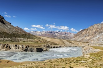 Himalayan landscape in Hiamalayas along Manali-Leh highway. Himachal Pradesh, India, Asia