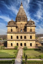 India tourist landmark, royal cenotaphs of Orchha. Orchha, Madhya Pradesh, India, Asia
