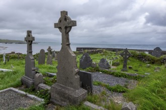 Cemetery at Ballinskelligs Abbey, County Kerry, Ireland, Europe