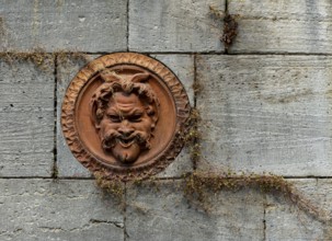 Ornaments on the façades of the Roman baths in Sanssouci Palace Park, Potsdam, Brandenburg,