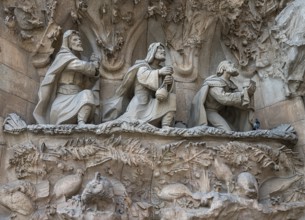 Detail on the birth façade of the Sagrada Familia, Church of the Atonement of the Holy Family, by