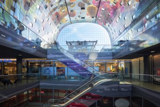 ROTTERDAM, THE NETHERLANDS, MAY 11, 2017: Interior view of the Market Hall (Markthaal) residential