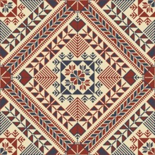 Embroidery Tatreez pattern, Palestinian fashion vector ornament